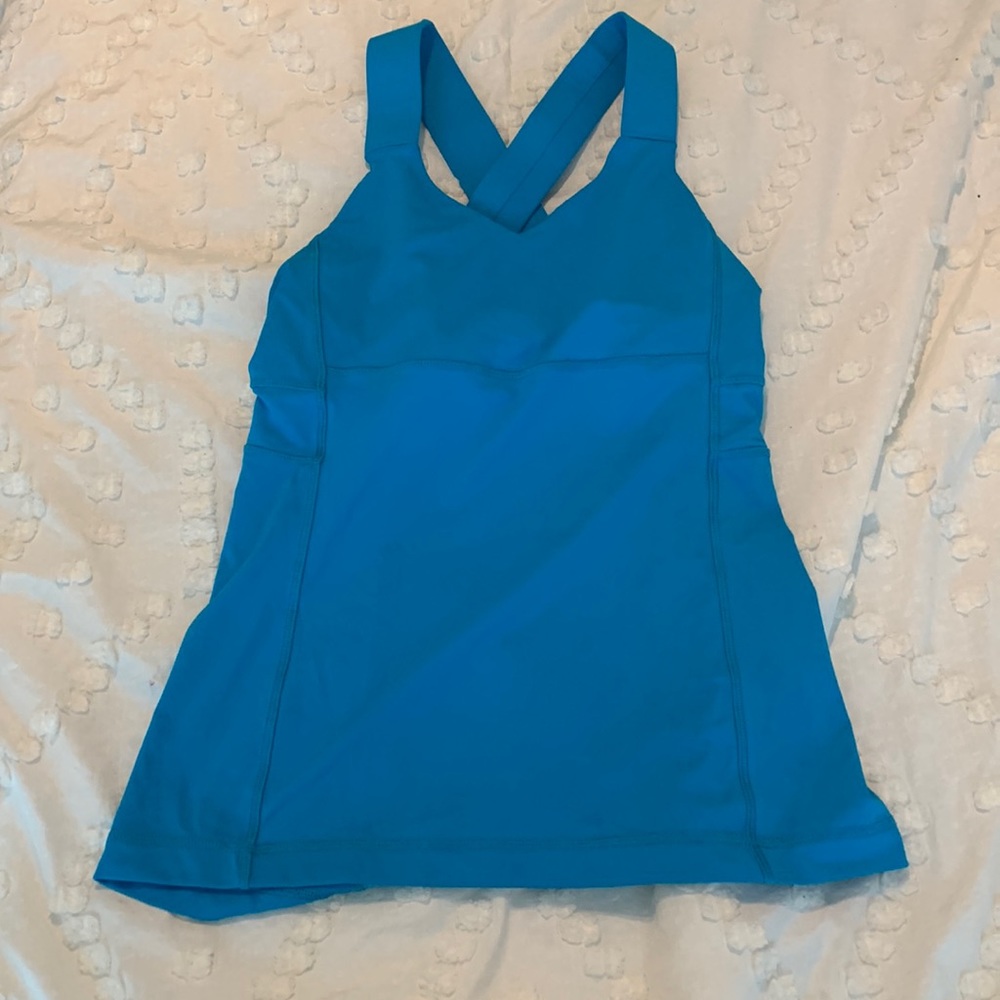 Lululemon Blue Cross-back Athletic Tank